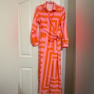 Pink & Orange Geometric dress